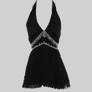 Black Backless Pearl Shirt Dress - Laundry by Shelli Segal